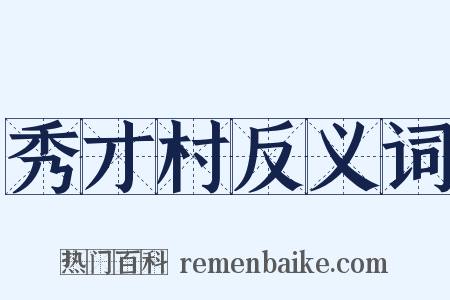秀才村反义词是什么意思的图片